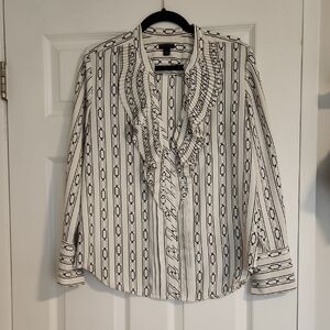 Ann Taylor Ruffled Blouse, Small,
